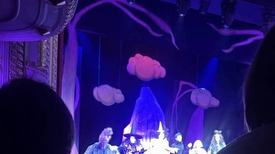 Blick auf die Bühne des Heidelberger Theaters während der Aufführung: Die kleine Hexe